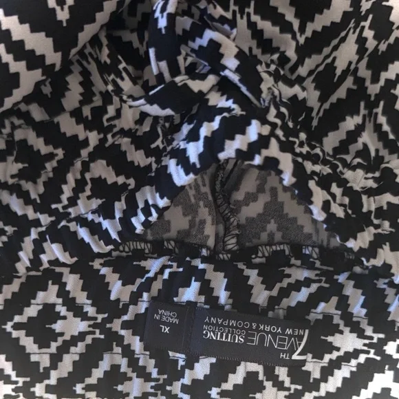 SEVENTH AVE.  Black and White Geometric Pattern Women's Dress Pants - Picture 3 of 4